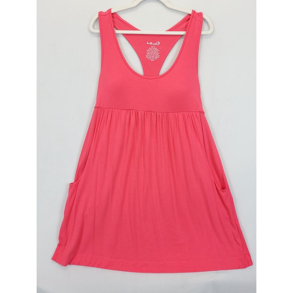 Half Moon By Modern Movement Athletic Workout Tank Dress Modal‎ Women XL Salmon